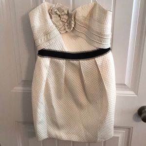 BCBG MAXAZRIA Strapless Appliqué Dress